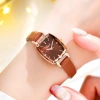 The new GEDI watch for women is simple and elegant, with a small and thin leather strap and a cube sugar design, creating a retro student trend Specification image